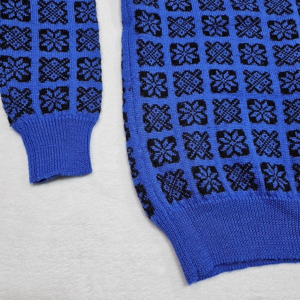 Vtg Sierra Woolens Pullover Sweater Men XL 100% Wool Ski Snowflake Knit Pullover - Picture 5 of 9